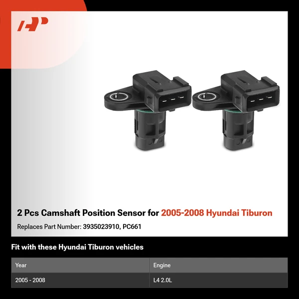 2 Pcs Camshaft Position Sensor for 2005-2008 Hyundai Tiburon