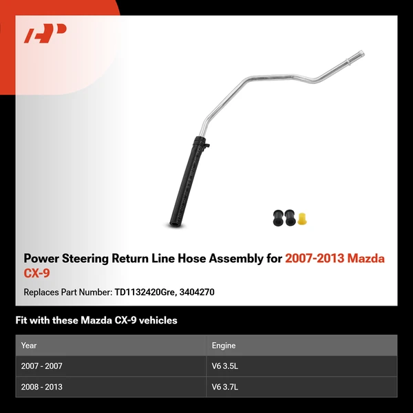 Power Steering Return Line Hose Assembly for 2007-2013 Mazda CX-9