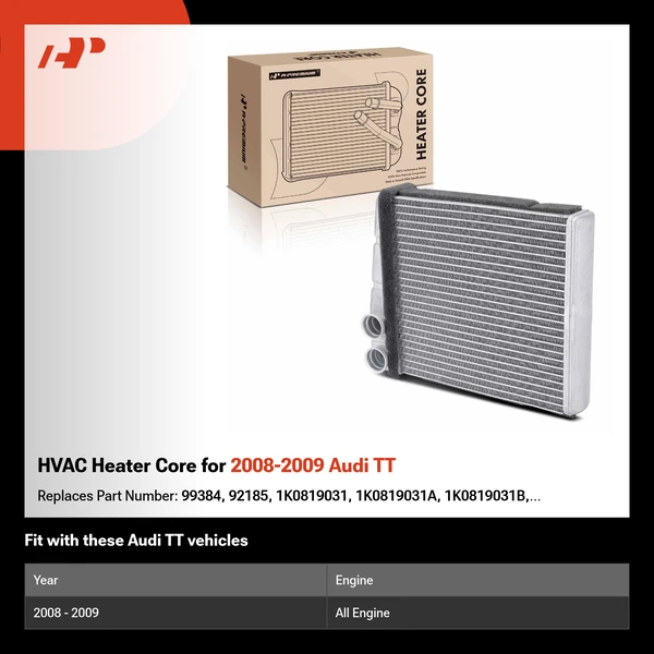 HVAC Heater Core for 2008-2009 Audi TT