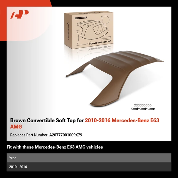 Brown Convertible Soft Top for 2010-2016 Mercedes-Benz E63 AMG