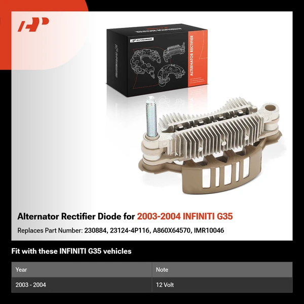 Alternator Rectifier Diode for 2003-2004 INFINITI G35