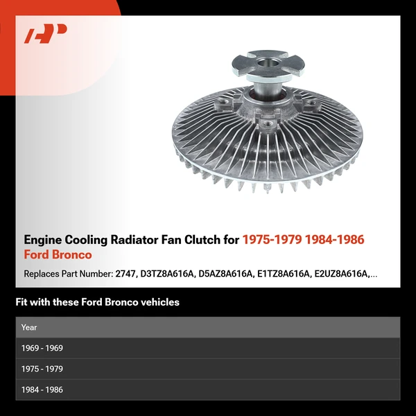 Engine Cooling Radiator Fan Clutch for 1975-1979 1984-1986 Ford Bronco