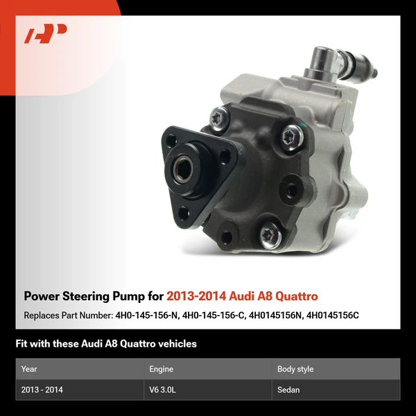 Power Steering Pump for 2013-2014 Audi A8 Quattro