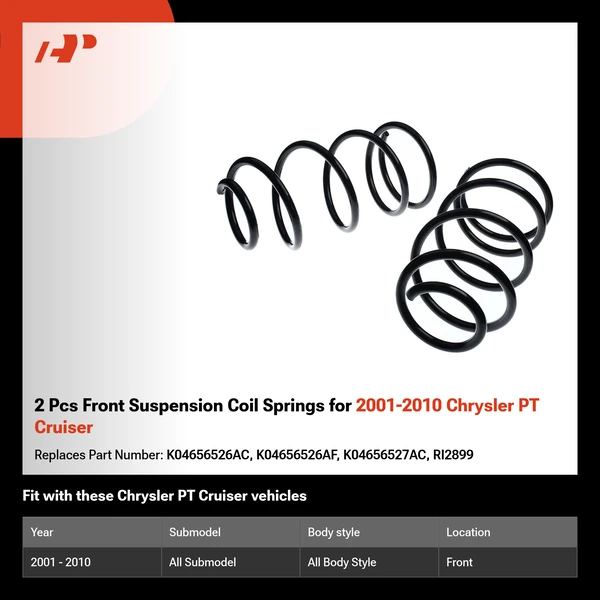 2 Pcs Front Suspension Coil Springs for 2001-2010 Chrysler PT Cruiser