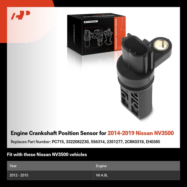Engine Crankshaft Position Sensor for 2014-2019 Nissan NV3500