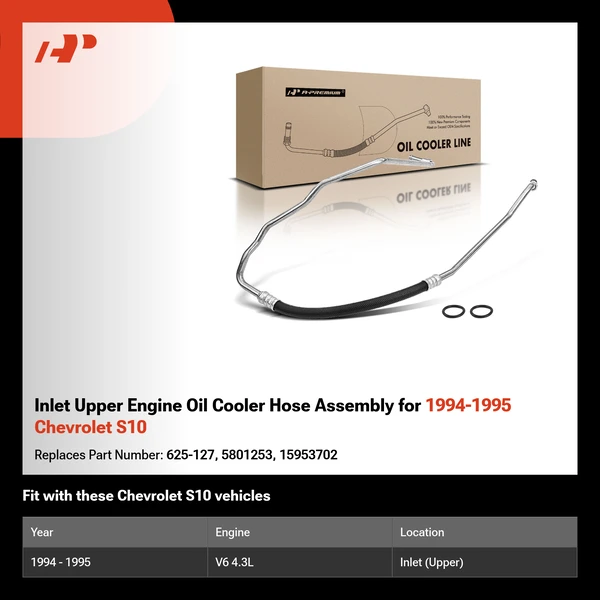 Inlet Upper Engine Oil Cooler Hose Assembly for 1994-1995 Chevrolet S10
