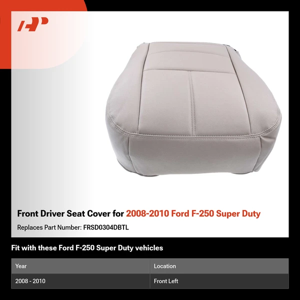 Front Driver Seat Cover for 2008-2010 Ford F-250 Super Duty