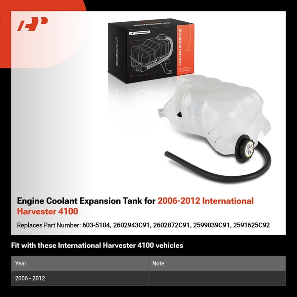 Engine Coolant Expansion Tank for 2006-2012 International Harvester 4100