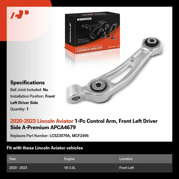 2020-2023 Lincoln Aviator 1-Pc Control Arm, Front Left Driver Side A-Premium APCA4679