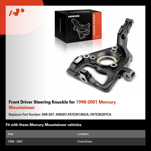 Front Driver Steering Knuckle for 1998-2001 Mercury Mountaineer
