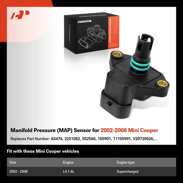 Manifold Pressure (MAP) Sensor for 2002-2008 Mini Cooper