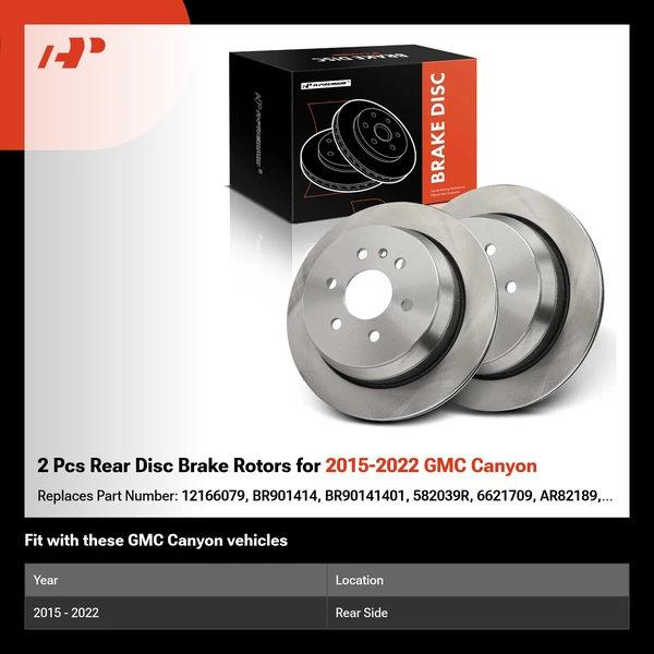 2 Pcs Rear Disc Brake Rotors for 2015-2022 GMC Canyon