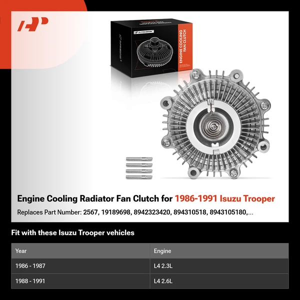 Engine Cooling Radiator Fan Clutch for 1986-1991 Isuzu Trooper