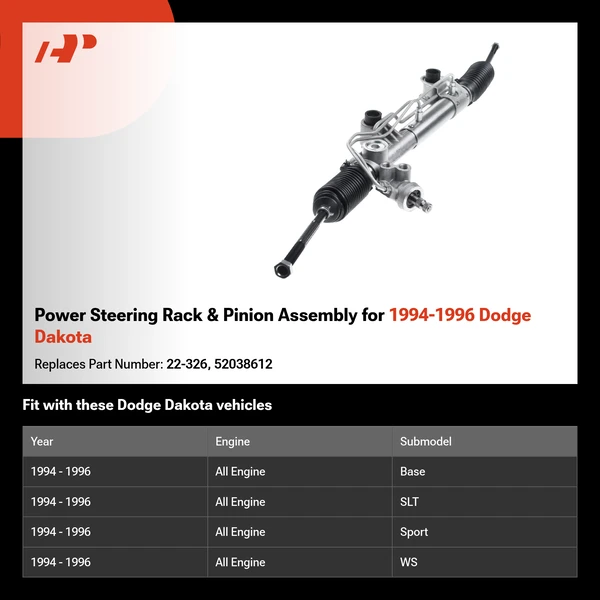 Power Steering Rack & Pinion Assembly for 1994-1996 Dodge Dakota