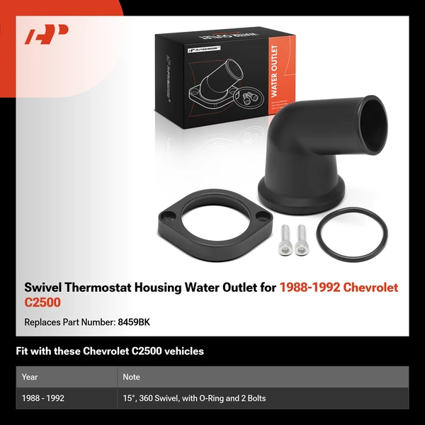 Swivel Thermostat Housing Water Outlet for 1988-1992 Chevrolet C2500