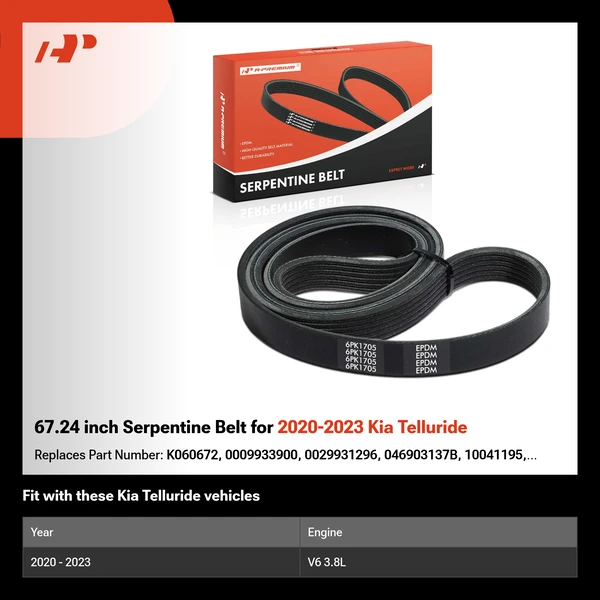 67.24 inch Serpentine Belt for 2020-2023 Kia Telluride