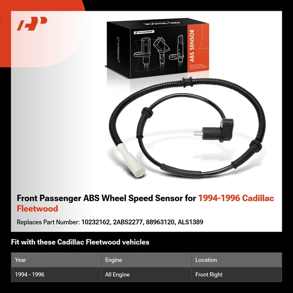Front Passenger ABS Wheel Speed Sensor for 1994-1996 Cadillac Fleetwood