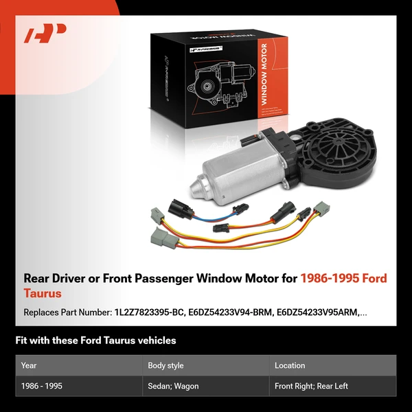 Rear Driver or Front Passenger Window Motor for 1986-1995 Ford Taurus