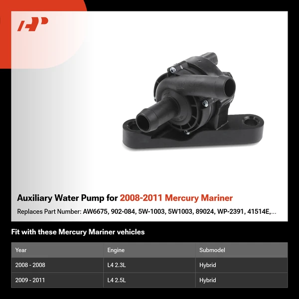 Auxiliary Water Pump for 2008-2011 Mercury Mariner