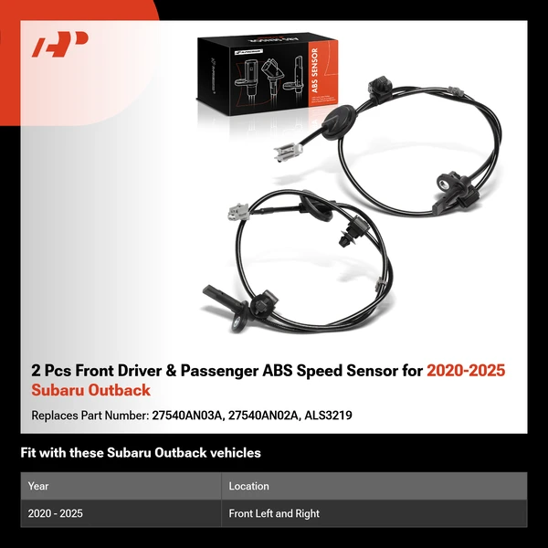 2 Pcs Front Driver & Passenger ABS Speed Sensor for 2020-2025 Subaru Outback