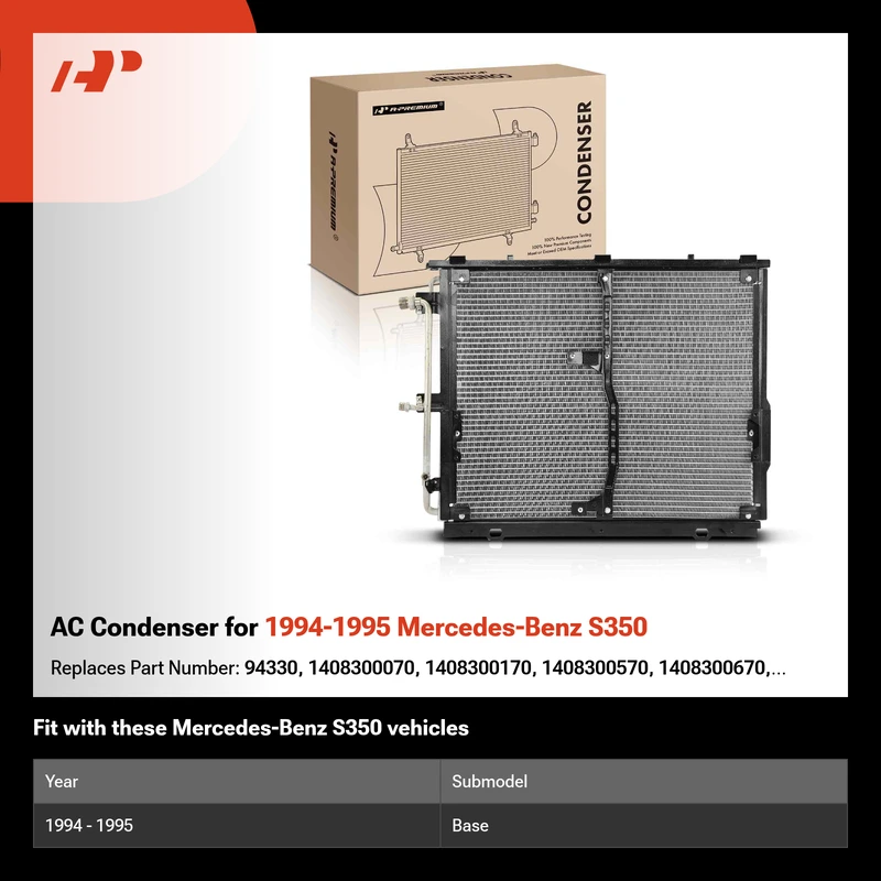 AC Condenser for 1994-1995 Mercedes-Benz S350