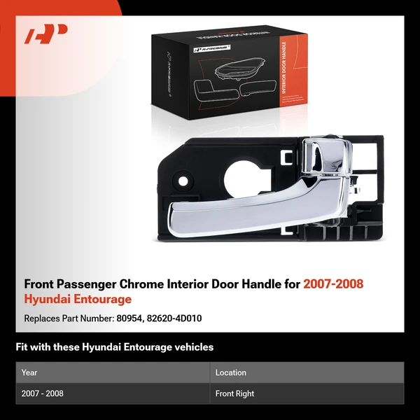 Front Passenger Chrome Interior Door Handle for 2007-2008 Hyundai Entourage