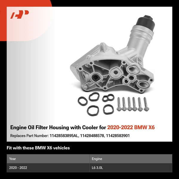 Engine Oil Filter Housing with Cooler for 2020-2022 BMW X6