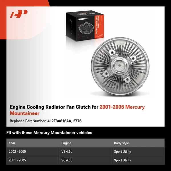 Engine Cooling Radiator Fan Clutch for 2001-2005 Mercury Mountaineer