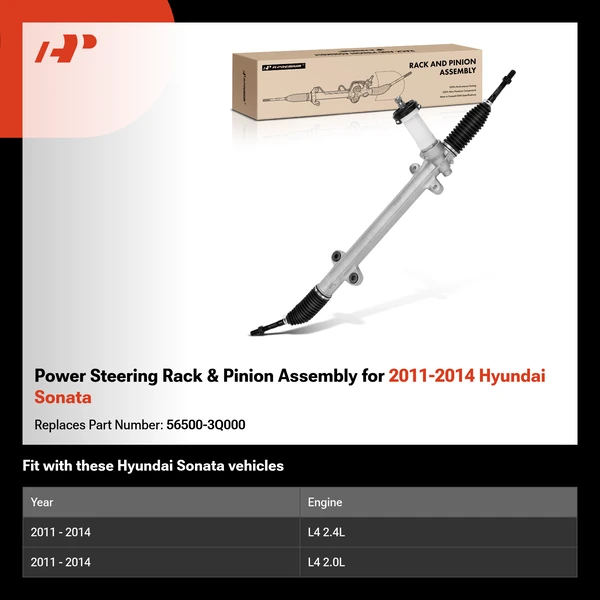 Power Steering Rack & Pinion Assembly for 2011-2014 Hyundai Sonata