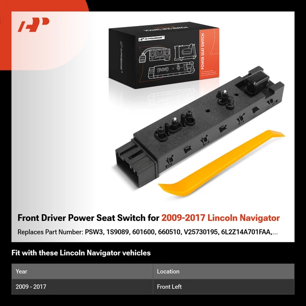 Front Driver Power Seat Switch for 2009-2017 Lincoln Navigator