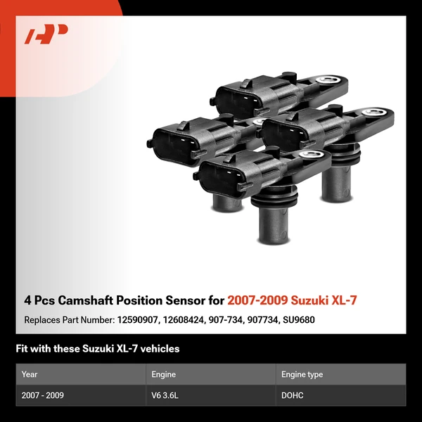 4 Pcs Camshaft Position Sensor for 2007-2009 Suzuki XL-7