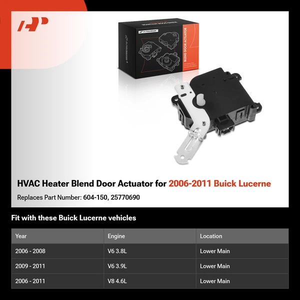 HVAC Heater Blend Door Actuator for 2006-2011 Buick Lucerne