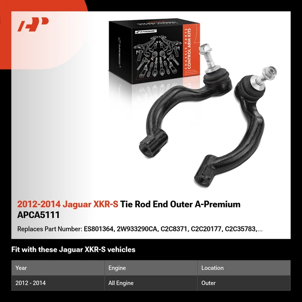 2012-2014 Jaguar XKR-S Tie Rod End Outer A-Premium APCA5111