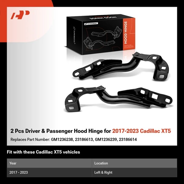 2 Pcs Driver & Passenger Hood Hinge for 2017-2023 Cadillac XT5