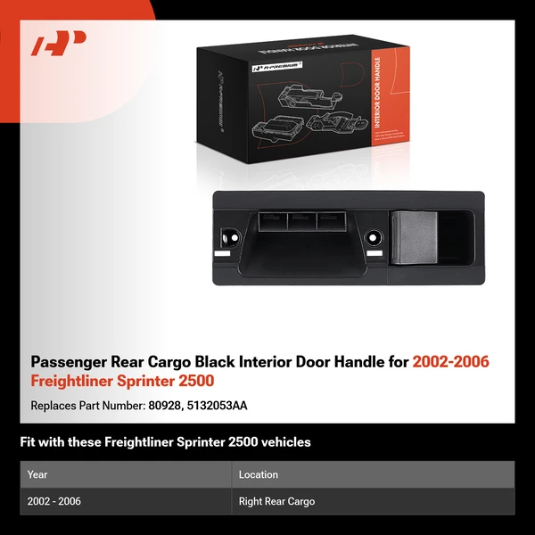 Passenger Rear Cargo Black Interior Door Handle for 2002-2006 Freightliner Sprinter 2500