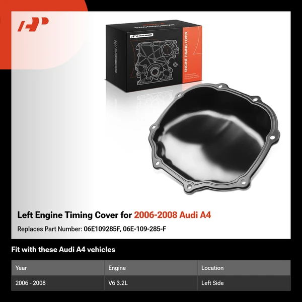 Left Engine Timing Cover for 2006-2008 Audi A4