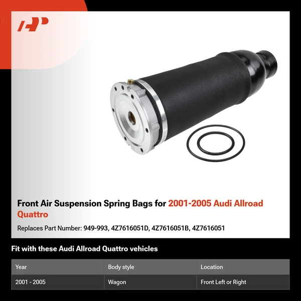 Front Air Suspension Spring Bags for 2001-2005 Audi Allroad Quattro