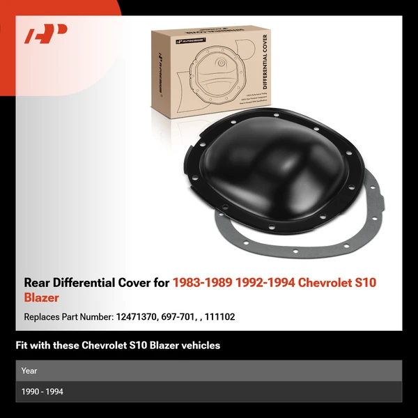 Rear Differential Cover for 1983-1989 1992-1994 Chevrolet S10 Blazer