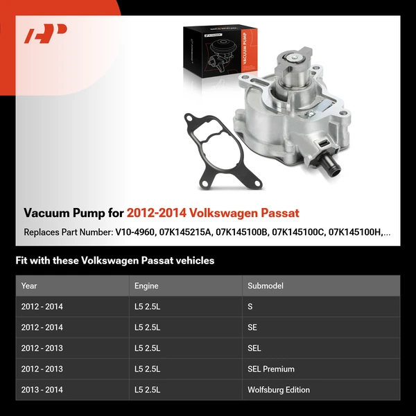 Vacuum Pump for 2012-2014 Volkswagen Passat