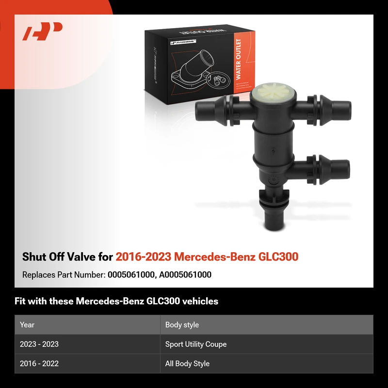 Shut Off Valve for 2016-2023 Mercedes-Benz GLC300