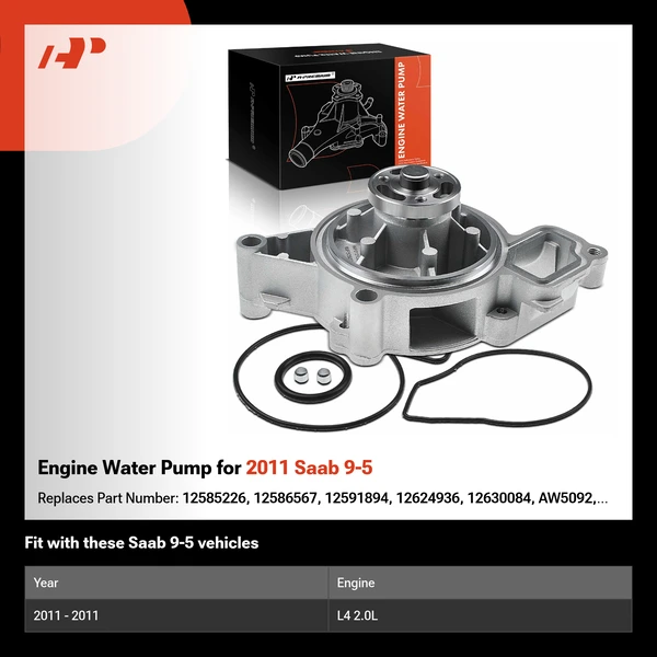 Engine Water Pump for 2011 Saab 9-5