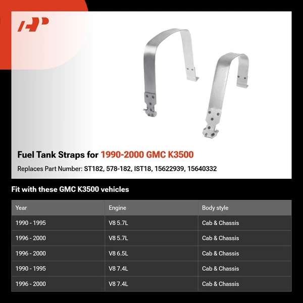 Fuel Tank Straps for 1990-2000 GMC K3500