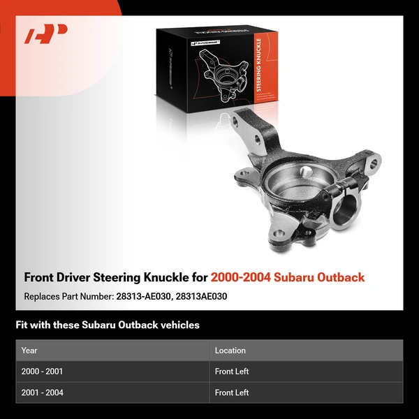 Front Driver Steering Knuckle for 2000-2004 Subaru Outback