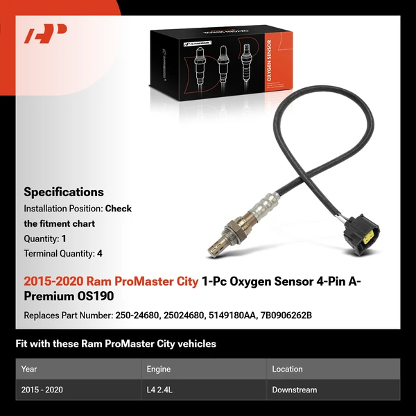 2015-2020 Ram ProMaster City 1-Pc Oxygen Sensor 4-Pin A-Premium OS190