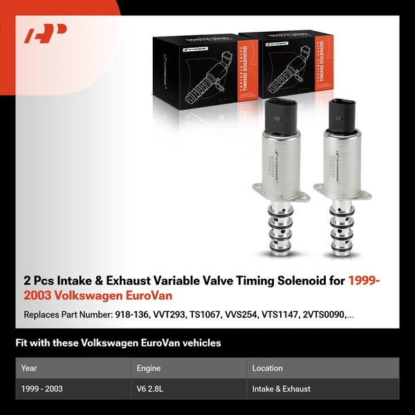 2 Pcs Intake & Exhaust Variable Valve Timing Solenoid for 1999-2003 Volkswagen EuroVan