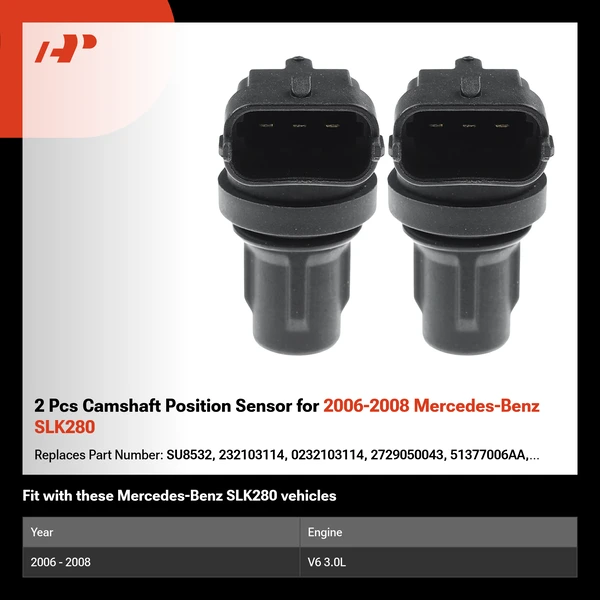 2 Pcs Camshaft Position Sensor for 2006-2008 Mercedes-Benz SLK280