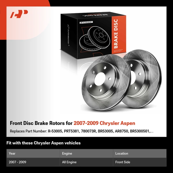 Front Disc Brake Rotors for 2007-2009 Chrysler Aspen