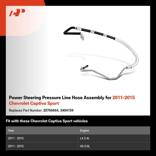 Power Steering Pressure Line Hose Assembly for 2011-2015 Chevrolet Captiva Sport