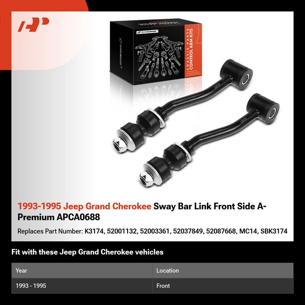 1993-1995 Jeep Grand Cherokee Sway Bar Link Front Side A-Premium APCA0688