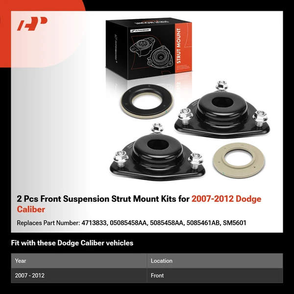 2 Pcs Front Suspension Strut Mount Kits for 2007-2012 Dodge Caliber